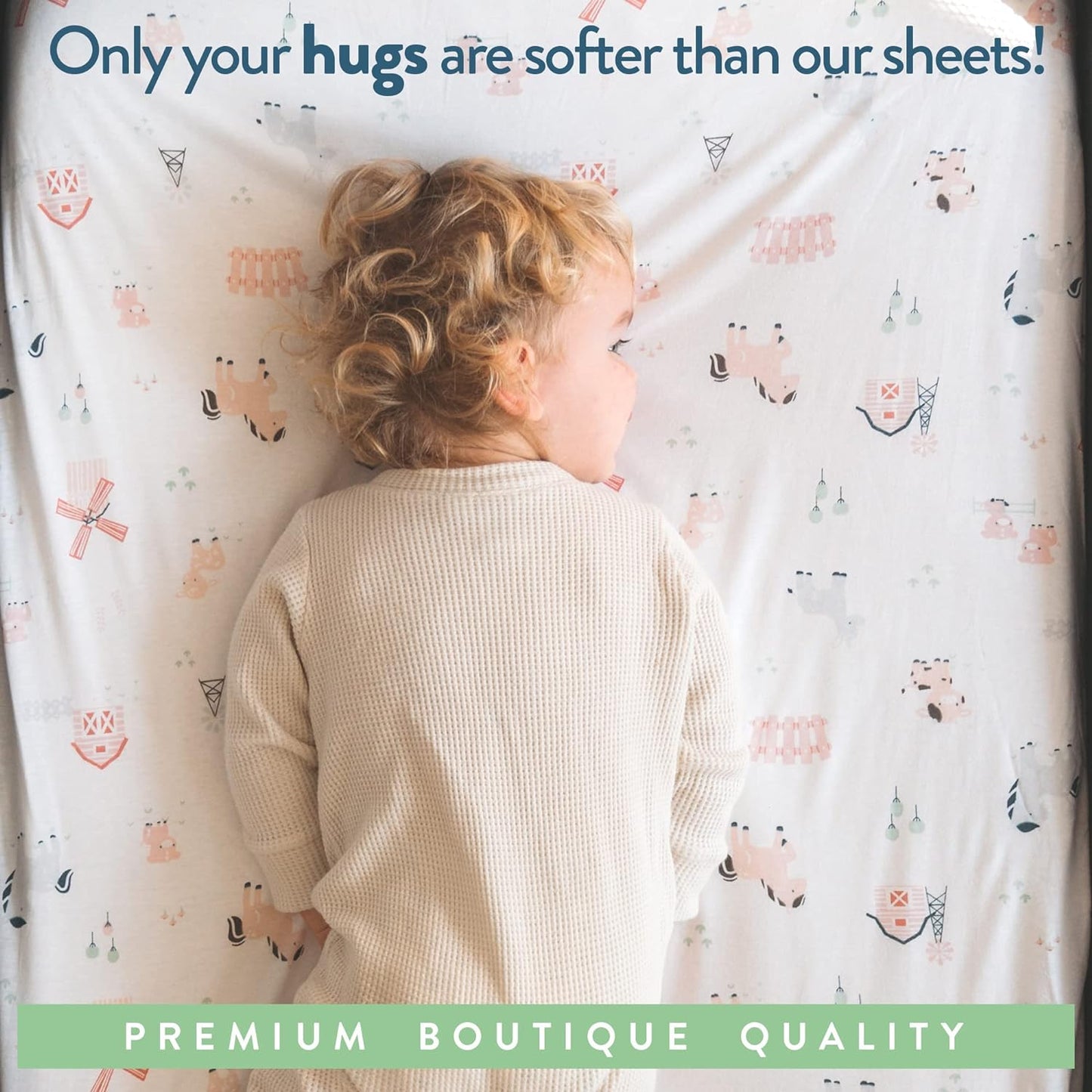 Pack and Play Sheets Fitted – Compatible with Graco Pack n Play Playard Crib and Other 27 x 39 Inch Playpen Mattress – Snuggly Soft 100% Jersey Cotton – Farm Animals – 2 Pack