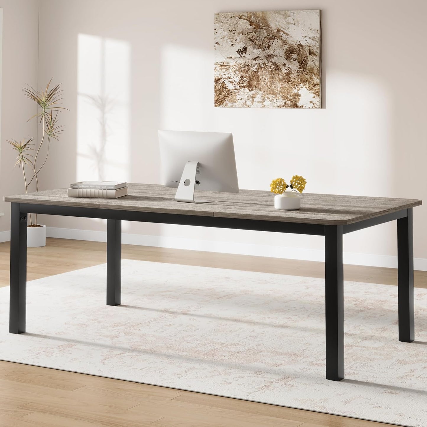 78.7 Inch Long Computer Desk, Large Industrial Office 2 Person Desk Workstation, Study Writing Wide Table,Modern Style Laptop Desk Tables for Home Office Bedrooms