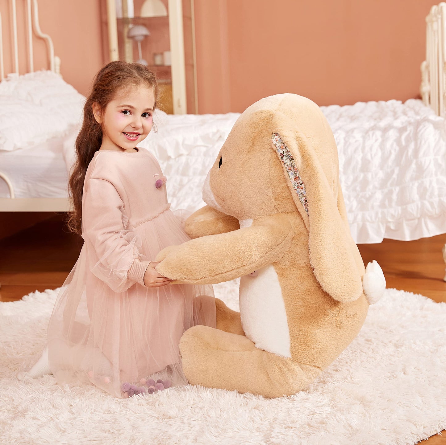 IKASA Giant Easter Rabbit Stuffed Animal Plush Toy, 30" Large Cute Jumbo Bunny Toys for Kids Girls Boys Girlfriend