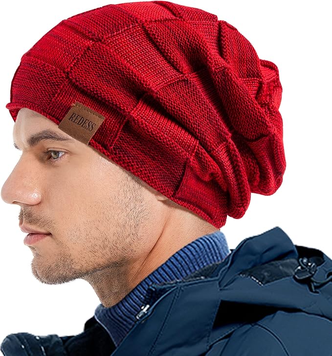 REDESS Beanie Hat for Men and Women Winter Warm Hats Knit Slouchy Thick Skull Cap