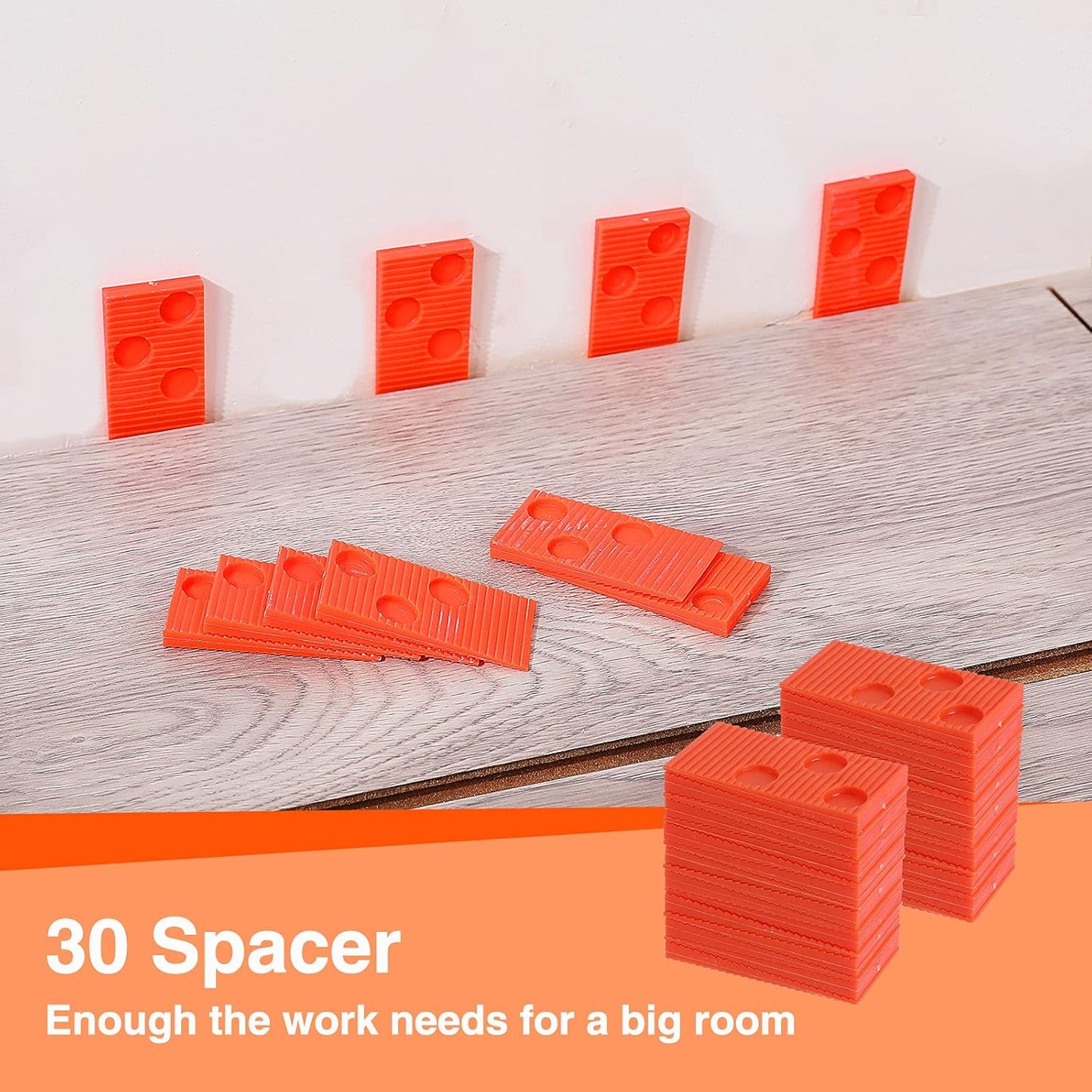 ValueMax Laminate Wood Flooring Installation Kit with Solid Tapping Block, Wider Heavy Duty Pull Bar, Reinforced Double-Faced Mallet with Non-Slip Soft Grip, Foam Kneepads, 30-Piece Spacers