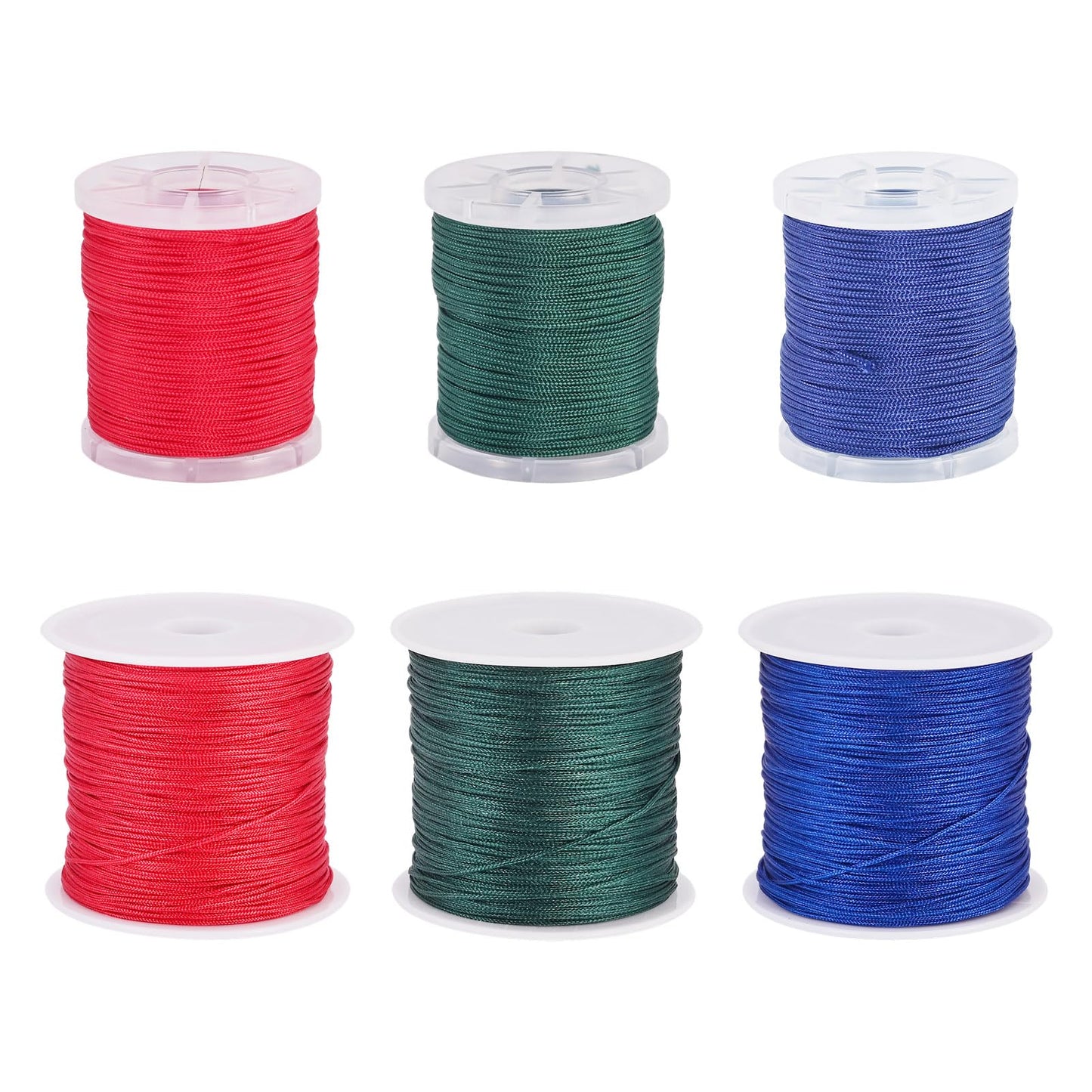 Craftora 6 Rolls 0.8 1mm Nylon Beading Twine for Frienship Bracelets,Red Blue Green Chinese Knotting Cord Kumihimo Macrame Thread for DIY Wind Chime Necklace Jewelry Making Craft