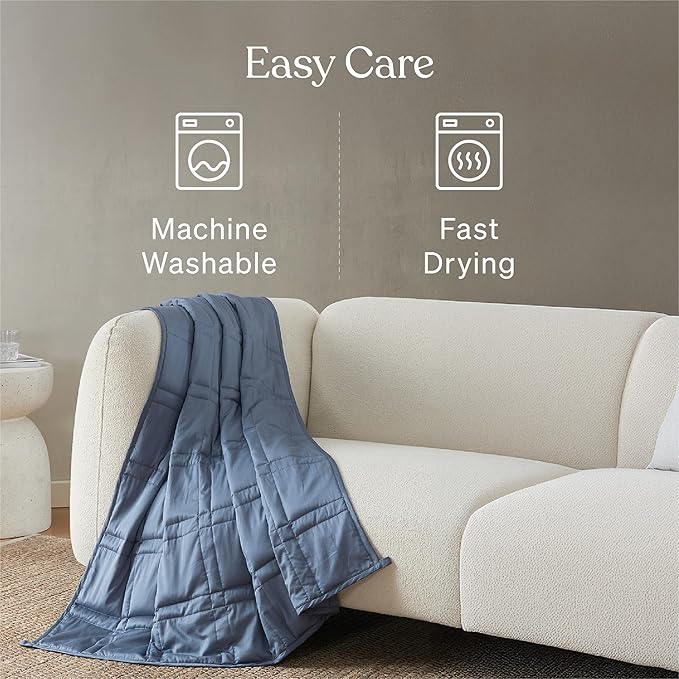 Baloo Weighted Blanket for Adults 20 lb (Dusk, 80"x87") | Cool & 100% Cotton | Machine Washable & Dryer Safe | Glass Microbead Fill