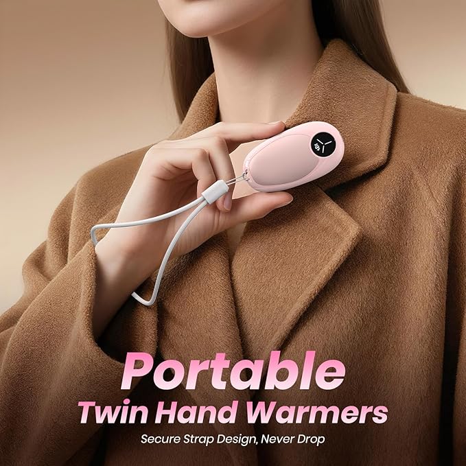 Hand Warmers Rechargeable 2 Pack Electric Hand Warmers Magnetic, 24Hrs Long Soft Heating Pocket Heater Gifts for Men Women Christmas Hiking Golf Hunting Ski