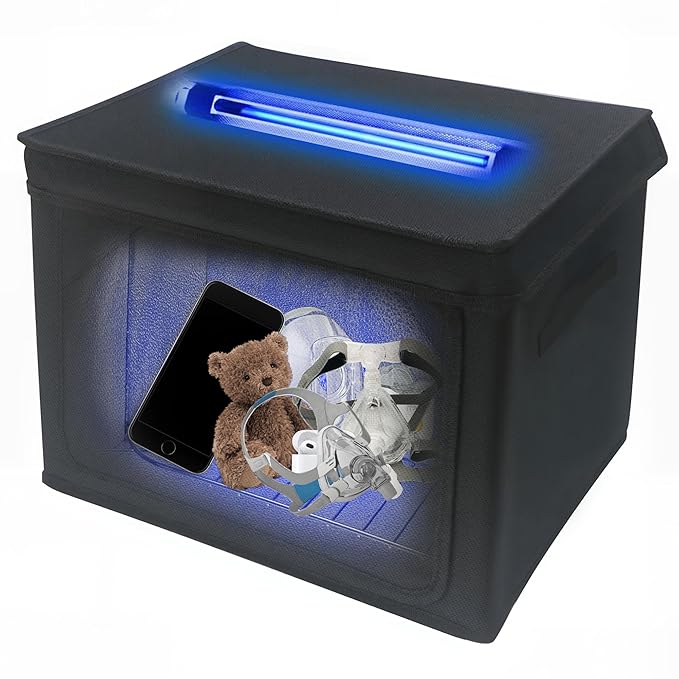 Large UV Sanitizer Box, 36L Portable Sanitizing and Cleaning Machine with 3-Level Timer, Foldable UV Cleaner Box for Household Use Like Phone, Towel, Key, Etc. Ozone Free