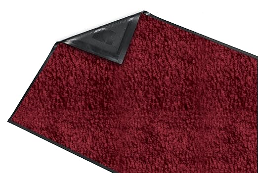 Guardian Platinum Series Indoor Wiper Floor Mat, Rubber with Nylon Carpet, 6'x6', Burgundy