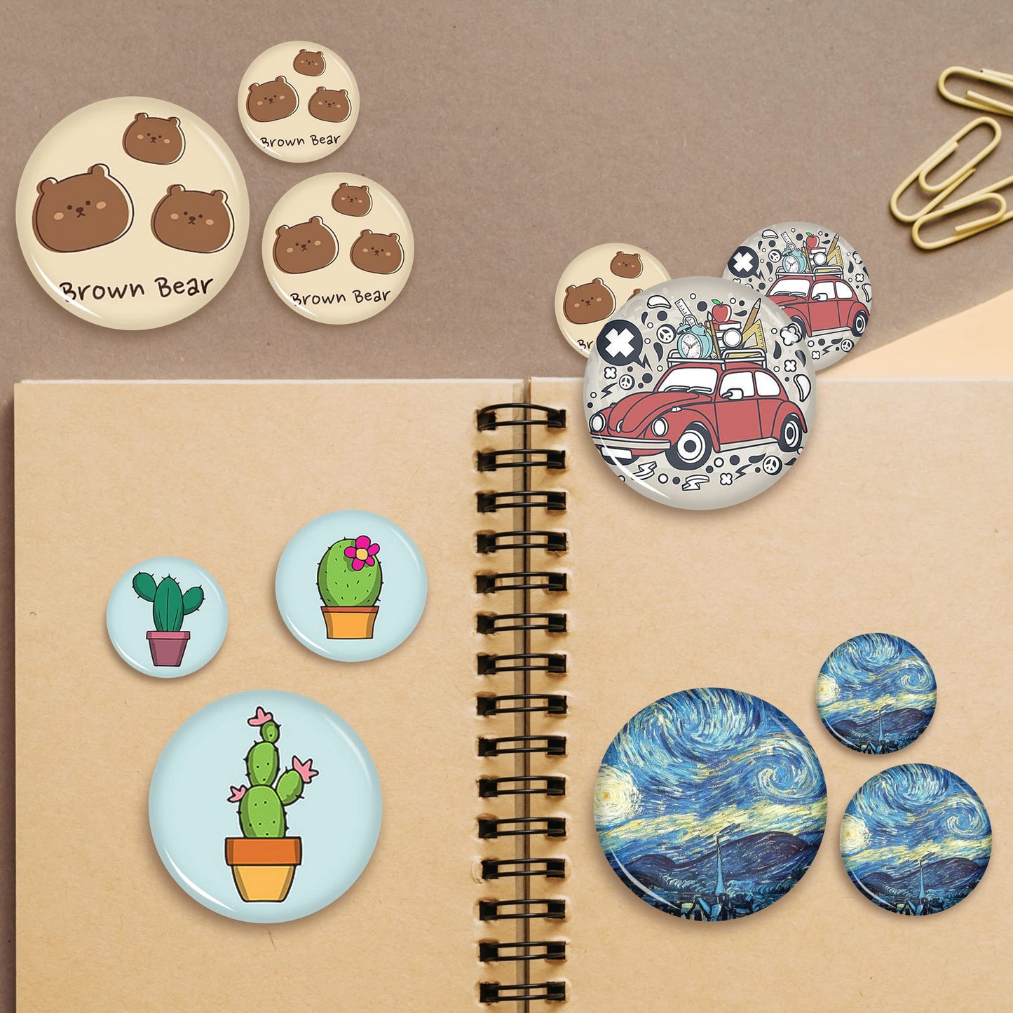 Onemorello 200 Sets Button Maker Supplies, 58mm / 2.28 inch Button Supplies Buttons Parts, (Approx. 2.25 inch) Metal Blank Badge Parts with Blank Paper for Buttons Maker Machine Pin Maker Press