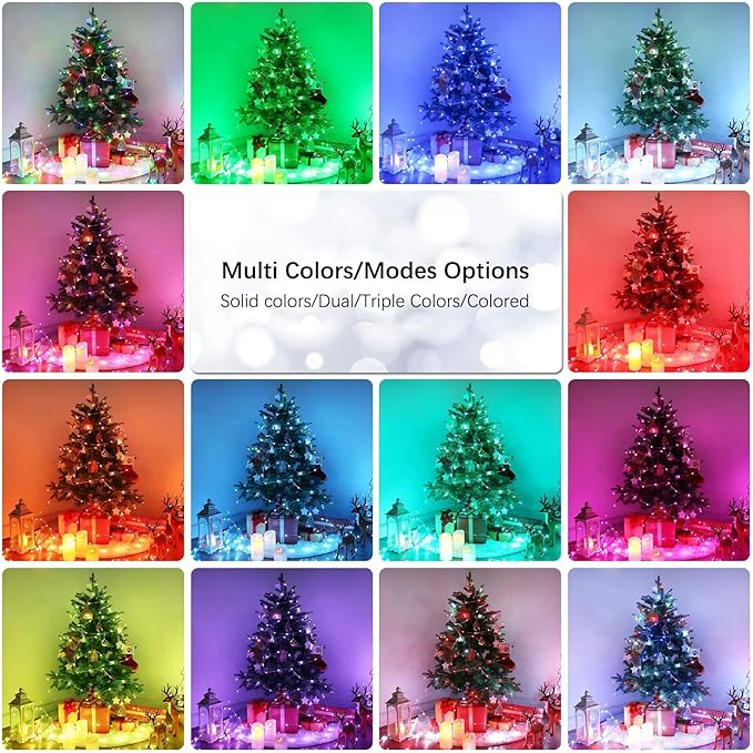 BrizLabs Valentine Fairy Lights - 66ft 200 LED Color Changing Fairy Lights with Remote, Plugin Purple & White Valentines Day Twinkle Light RGB Starry Xmas Light for Xmas Halloween Home Party Wedding