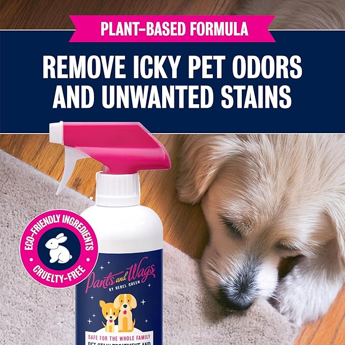 Rebel Green Pants & Wags Magical Pet Stain Treatment & Odor Destroyer - Orange Blossom & Chamomile - Hypoallergenic - No Dyes or Perfumes -16 oz - 2-Pack