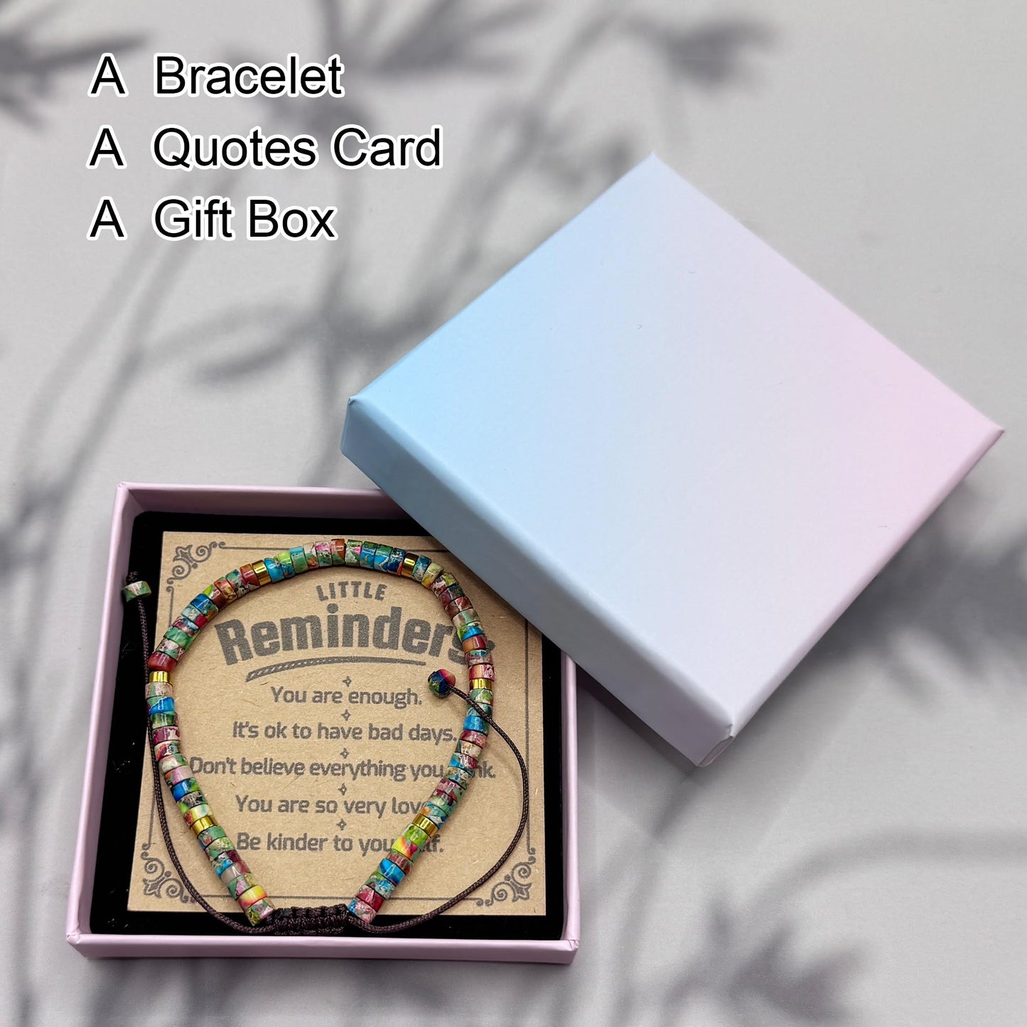 danytes Inspirational Bracelet for Women - Handmade Natural Stone Beaded Wrap Bracelet, Positive Energy Jewelry Gift for Her (King Stone＆Reminders)