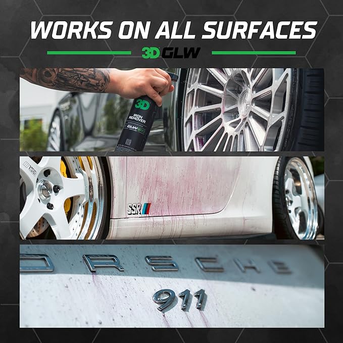 3D GLW Series Iron Remover – Fast Acting Fallout & Brake Dust Cleaner | pH Balanced Wheel & Paint Decontamination | DIY Detailing Spray | Made in USA |64 oz