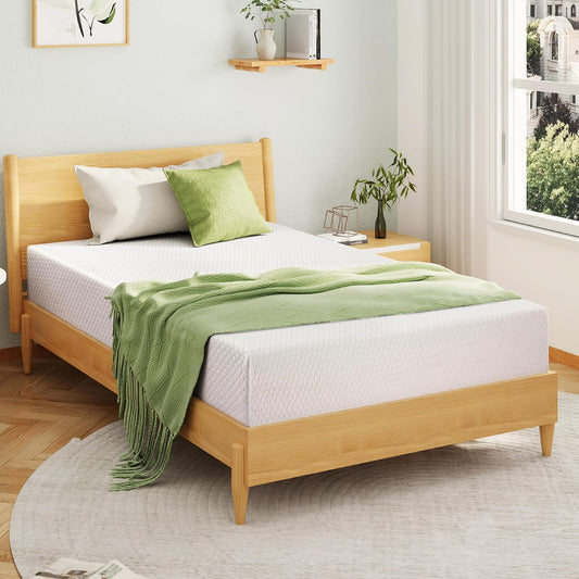 12 Inch Queen Mattress, Memory Foam Mattress in a Box with Cooling Green Tea Gel, Relieve Pressure with Medium Support, CertiPUR-US Certified, 80''L x 60''W, White