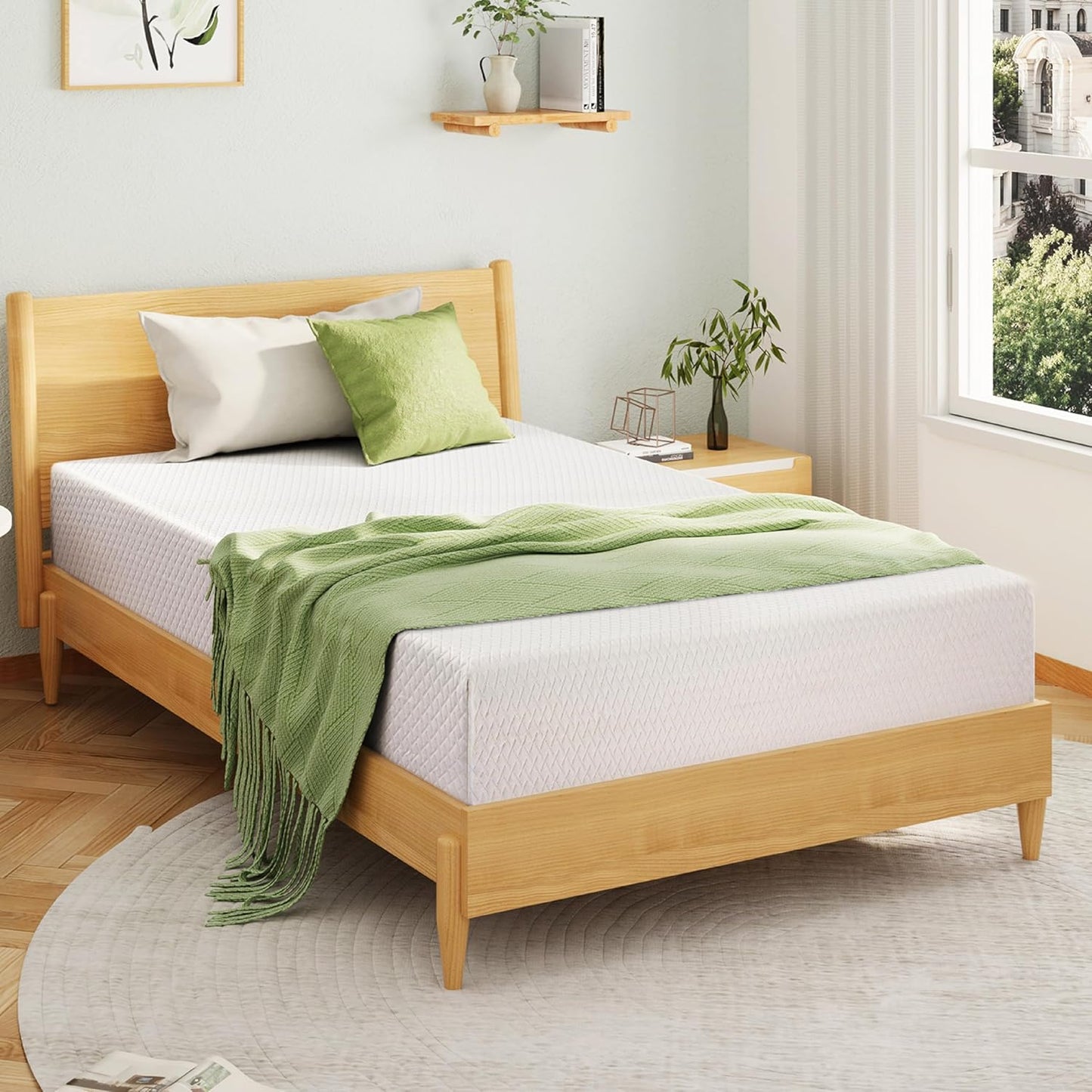 King Size Memory Foam Mattress, 12 Inch Bed Mattress in a Box with Cooling Green Tea Gel, Relieve Pressure with Medium Support, CertiPUR-US Certified, 80''L x 76''W, White