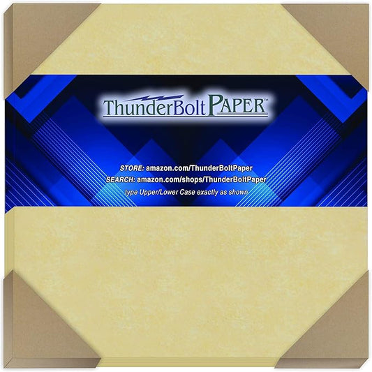 150 Gold Parchment 65lb Cover Weight Paper - 6" X 6" (6X6 Inches) Square Scrapbook Album Size - Printable Cardstock Colored Sheets Old Parchment Semblance