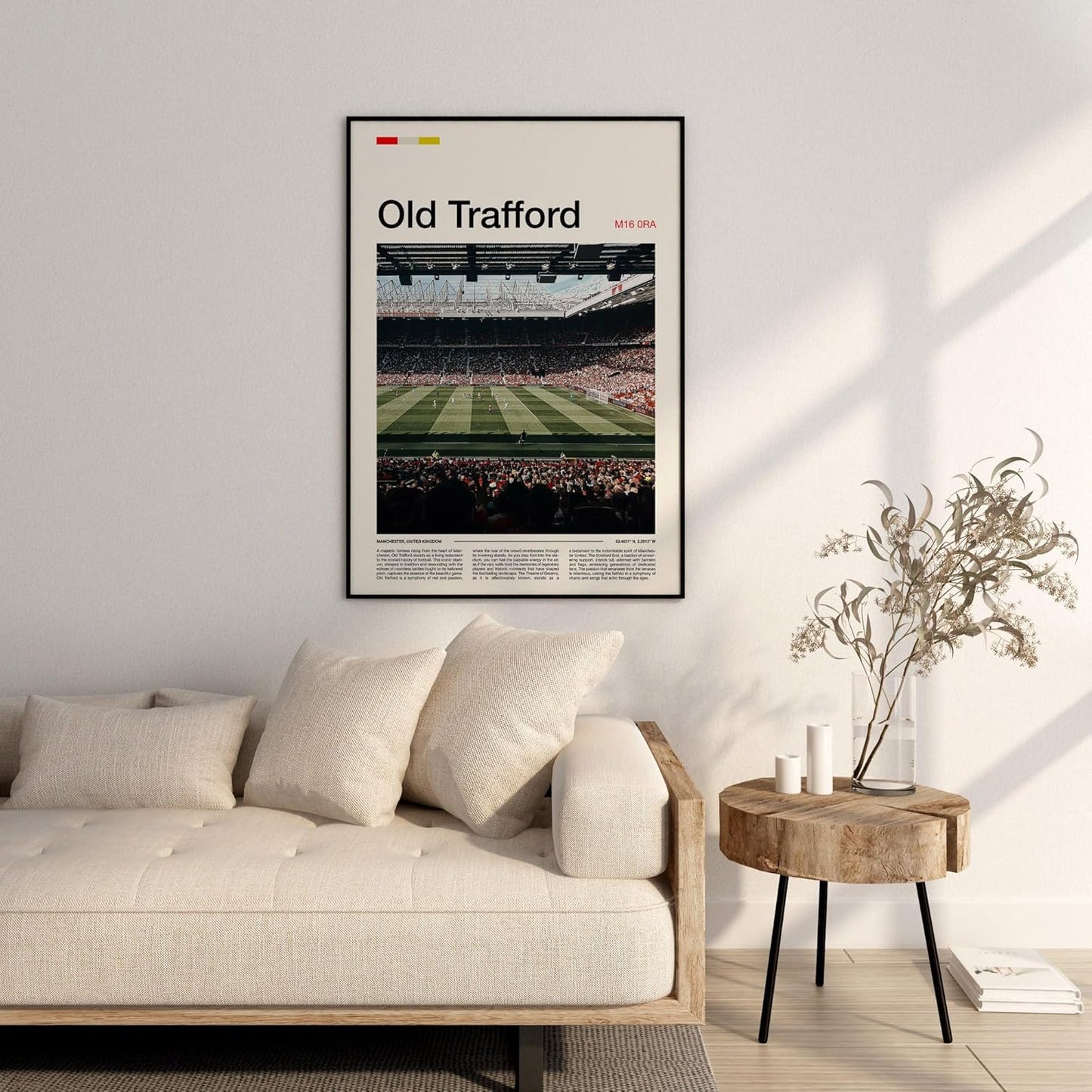 LronwareArtDecor Wrapped Canvas Poster (Stadium, 36L x 24W, Manchester United, Living Room)