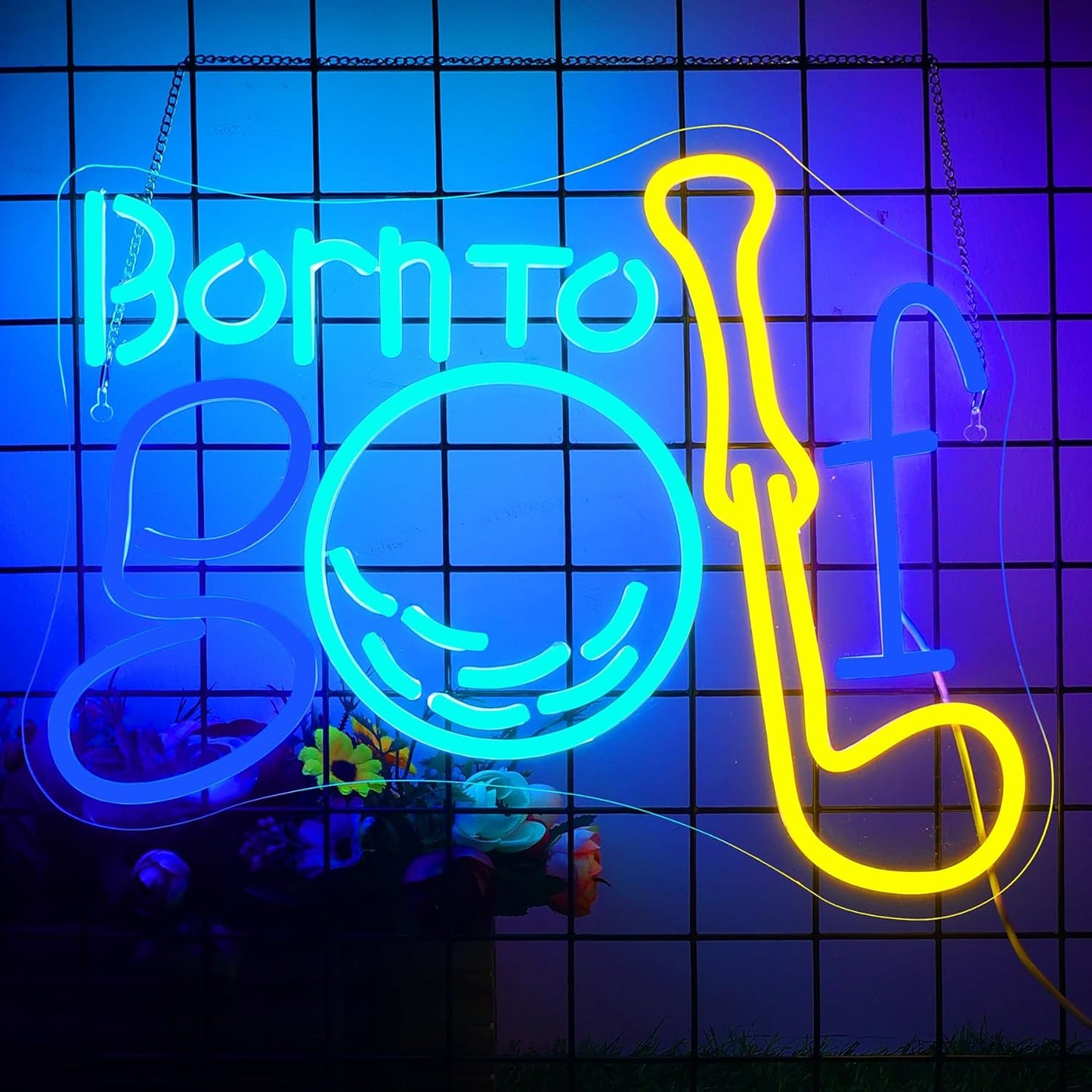 NOSUN Born to Golf Neon Sign Golf Neon Signs for Wall Decor LED Sign Colorful Neon Light Sign Neon Lights with Dimmable Encourage Light for Bedroom Bar Club Apartment Home Party Decor