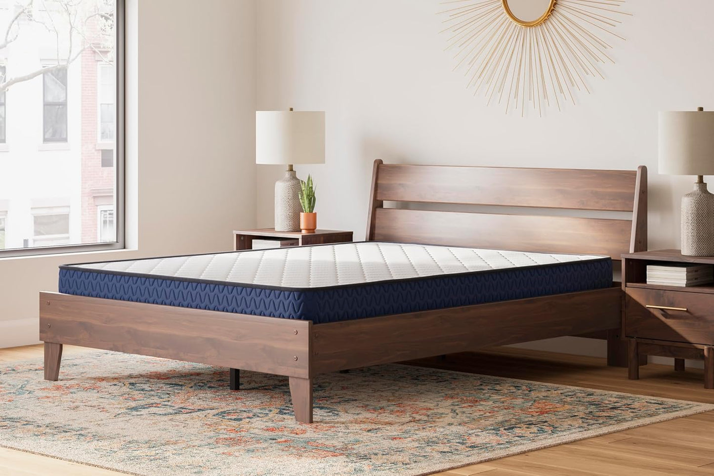 Signature Design by Ashley King Size Medium Firm 6 Inch Memory Foam Mattress with Breathable Quilted Cover, Fiberglass Free, Mattress in A Box