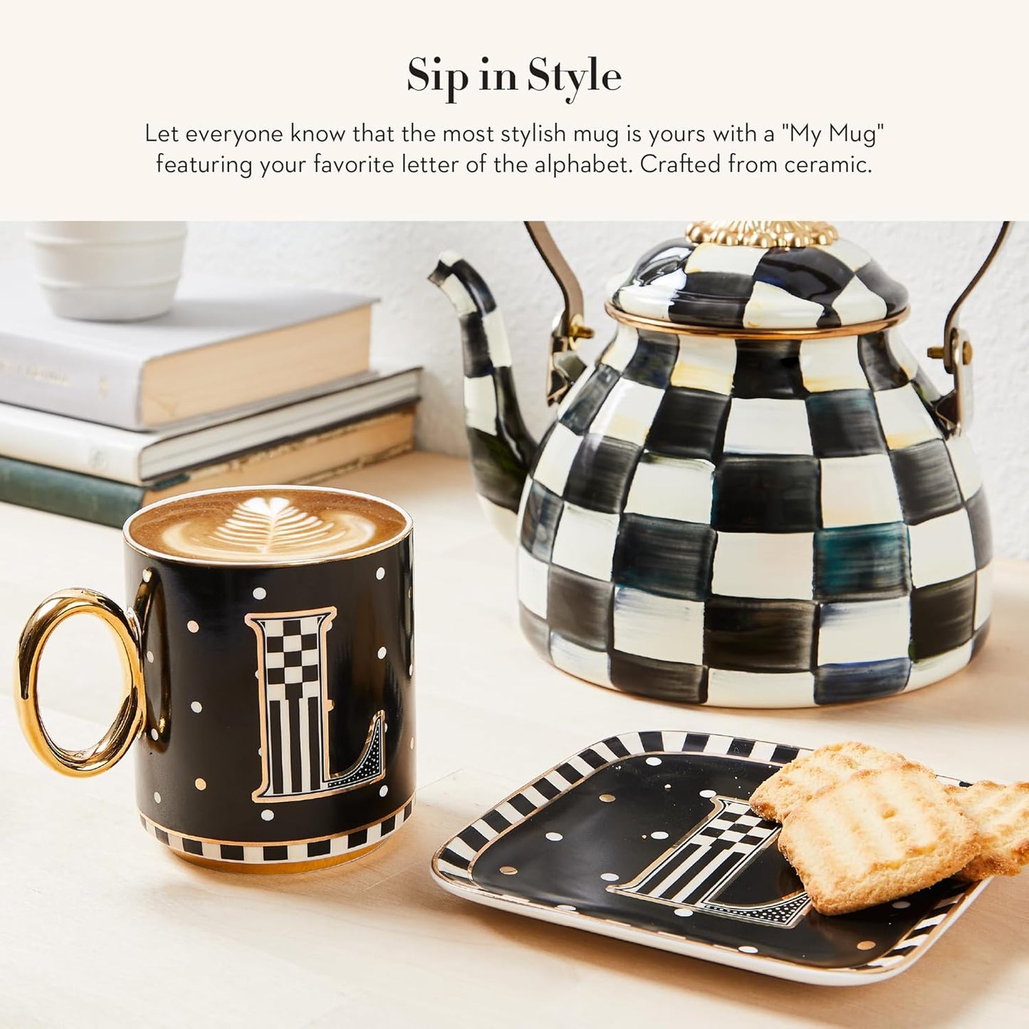 MACKENZIE-CHILDS My Mug, Decorative Ceramic Coffee Mug with Handle, G