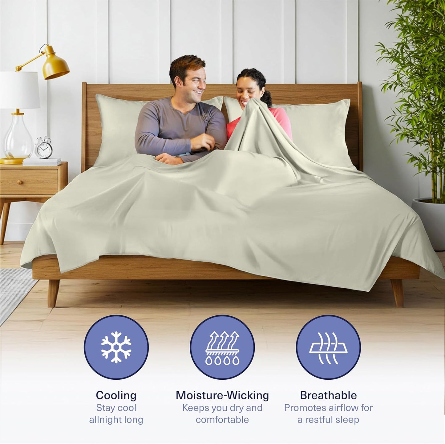 Kickoff Viscose Bamboo Sheets Twin XL Size 3-pc 100% Organic Bamboo Viscose Bed Cooling Sheets Twin XL Size Set Cool Bedding for hot Sleepers Sheet, Flat, Fitted, Pillowcase (Soft Sage, TXL)