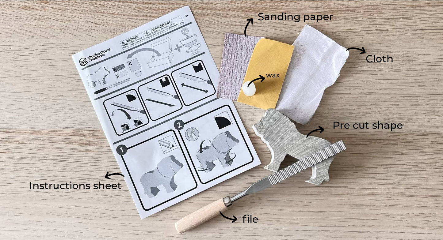 STUDIOSTONE CREATIVE DIY Arts & Crafts Carving Kit Kids Adults Eagle Sculpture Soapstone