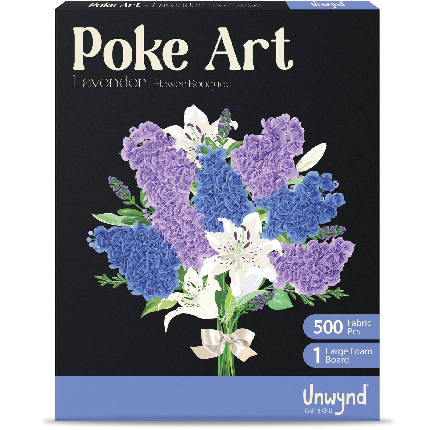Unwynd Poke Art Lavender Flower Bouquet | Mess-Free Arts and Crafts for Adults | Teen Craft Kits | Flowers Gift | Gifts for Women Basket Making