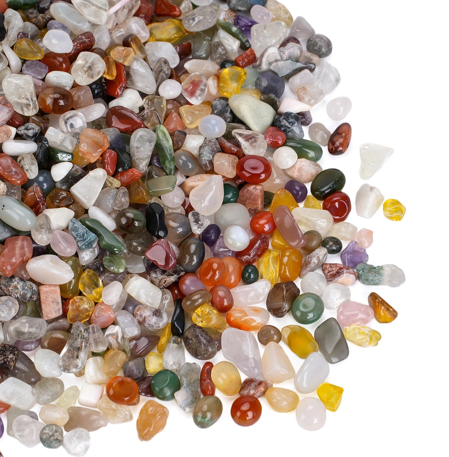 Rahato 400Pcs+ Crystals Set, 30 Kinds+ Crystals Bulk and Minerals Science Kit, 1.5lbs Healing Stones for Kids, Rocks for Tumbling, Crushed Stones