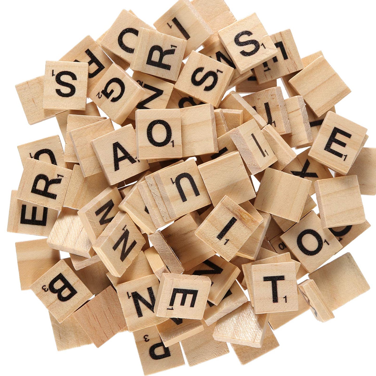 ZEONHAK 1200 PCS Wood Letter Scrabble Tiles, Wooden Scrabble Letters, Letter Tiles for Crafts, DIY Decoration, Spelling, Alphabet Coaster, A-Z Capital Wooden Letters for Crafts
