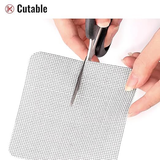 Window Screen Repair Patch, 7"x 5"(18cm x 13cm), Gray, 3-Layer Strong Adhesive Window Screen Mesh Tape, Repair Kit for Window and Door Screen Tears Holes