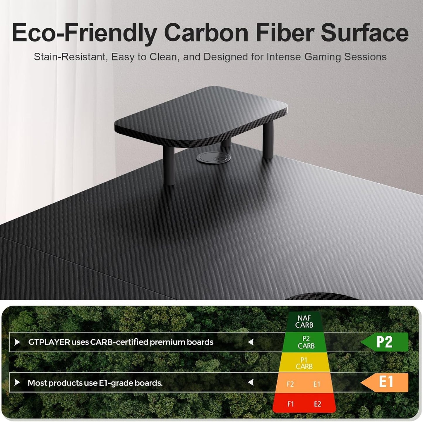 GTPLAYER L Shaped Desk with Drawers, Carbon Fiber Style Computer Desk with Monitor Shelf, Black Small L Shape Desk with Adjustable Open Storage Shelf, Corner PC Table for Small Space Home Office