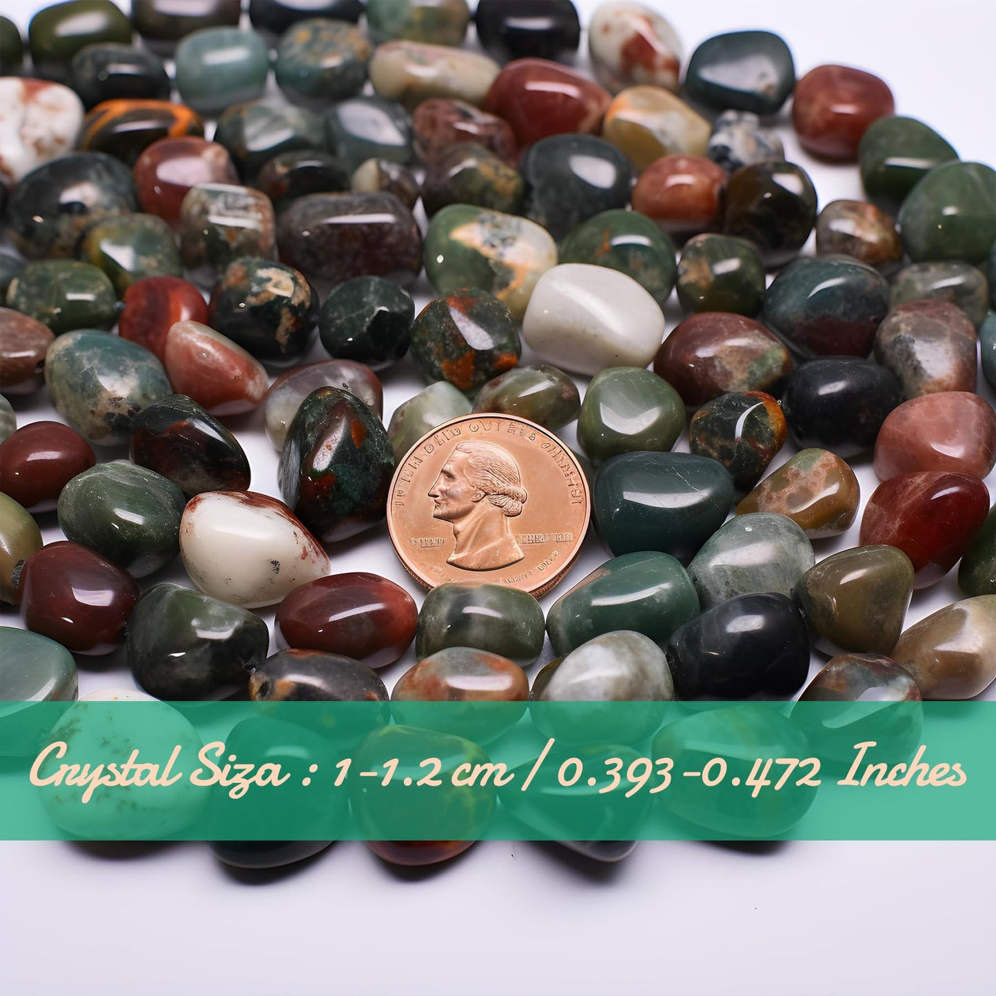 SigMntun Polished Ocean Jasper Crystal Chips 128 Pcs - 0.4" 10 oz Pretty Tumbled Stone Mineral Rocks Chips Crushed Sea Glass Stones Healing Reiki Crystal Making Home Decoration