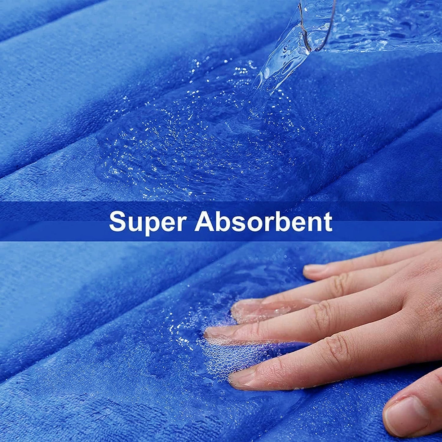 Buganda Memory Foam Bath Mat, 70" x 24", Ultra Soft and Non-Slip Bathroom Rugs, Water Absorbent and Machine Washable Bath Rug Runner for Bathroom, Shower, and Tub, Royal Blue