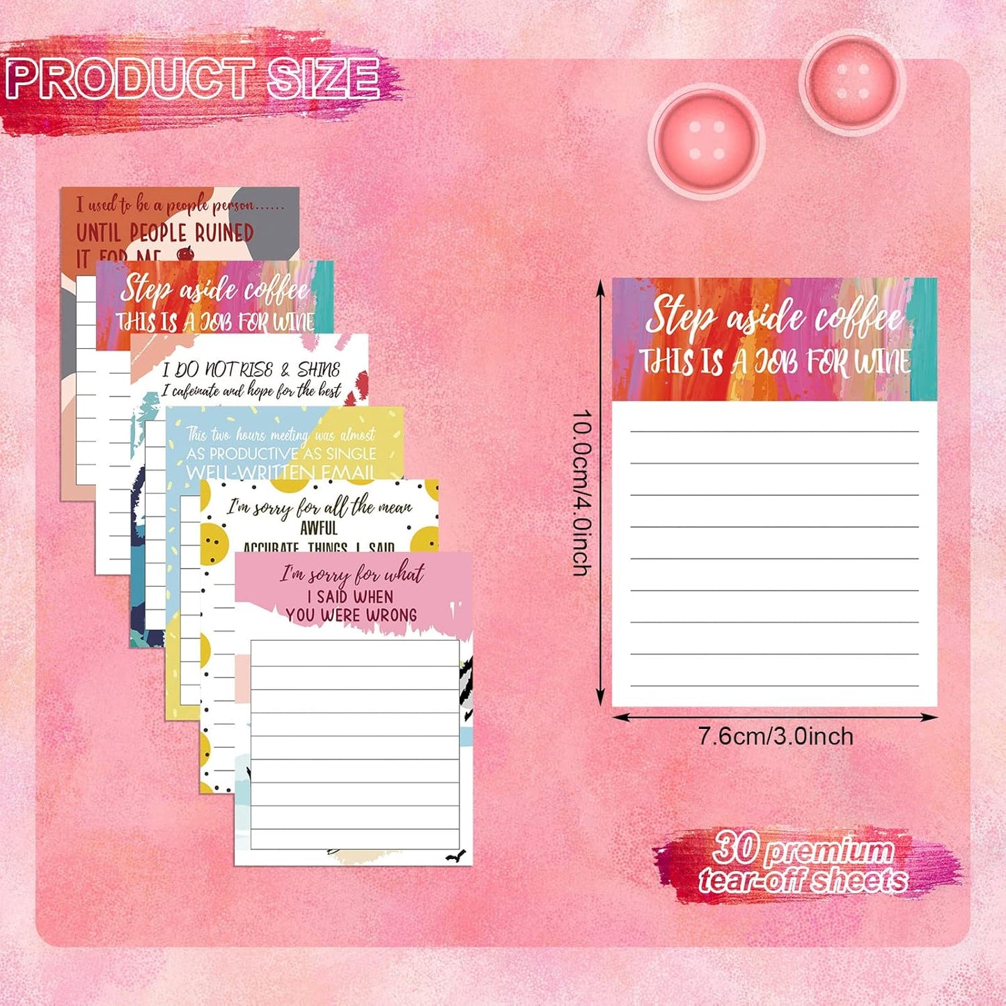 Funny Notepads with Sayings Sticky Funny Office Supplies to Do List Sarcastic Work Assorted Notepad for Workers, 12 Designs, 3 x 3.93 Inch(Cute Style)