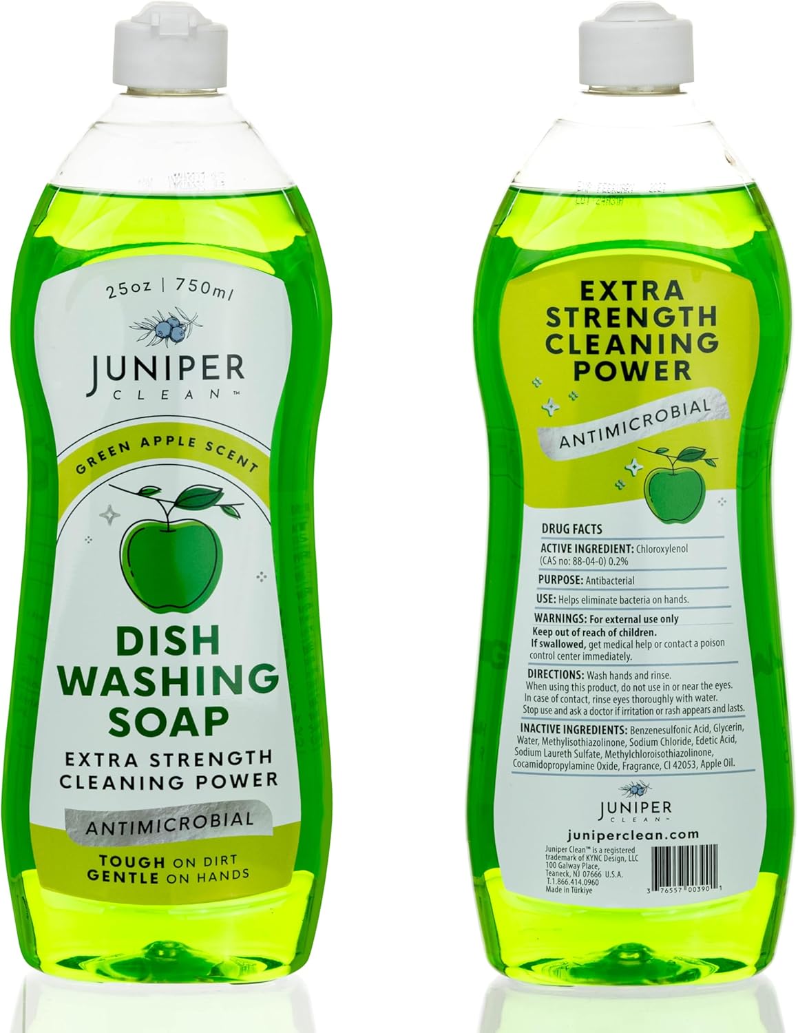 Dish Soap, Green Apple Scent, Liquid Dish Washing Soap Squeeze Bottle 25 Fl Oz (Pack of 1)