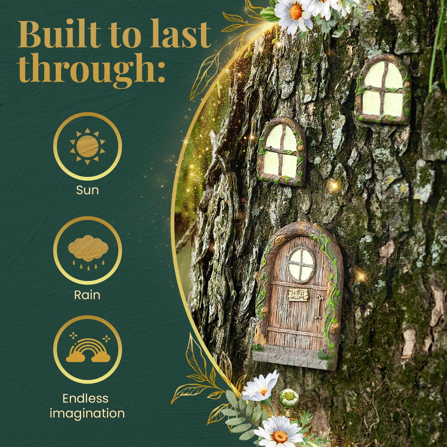 Fairy Doors for Trees, Fairy Door, Fairy Garden, Fairy Garden Accessories Outdoor kit, Fairy Doors for Trees Outdoor, Gnome House