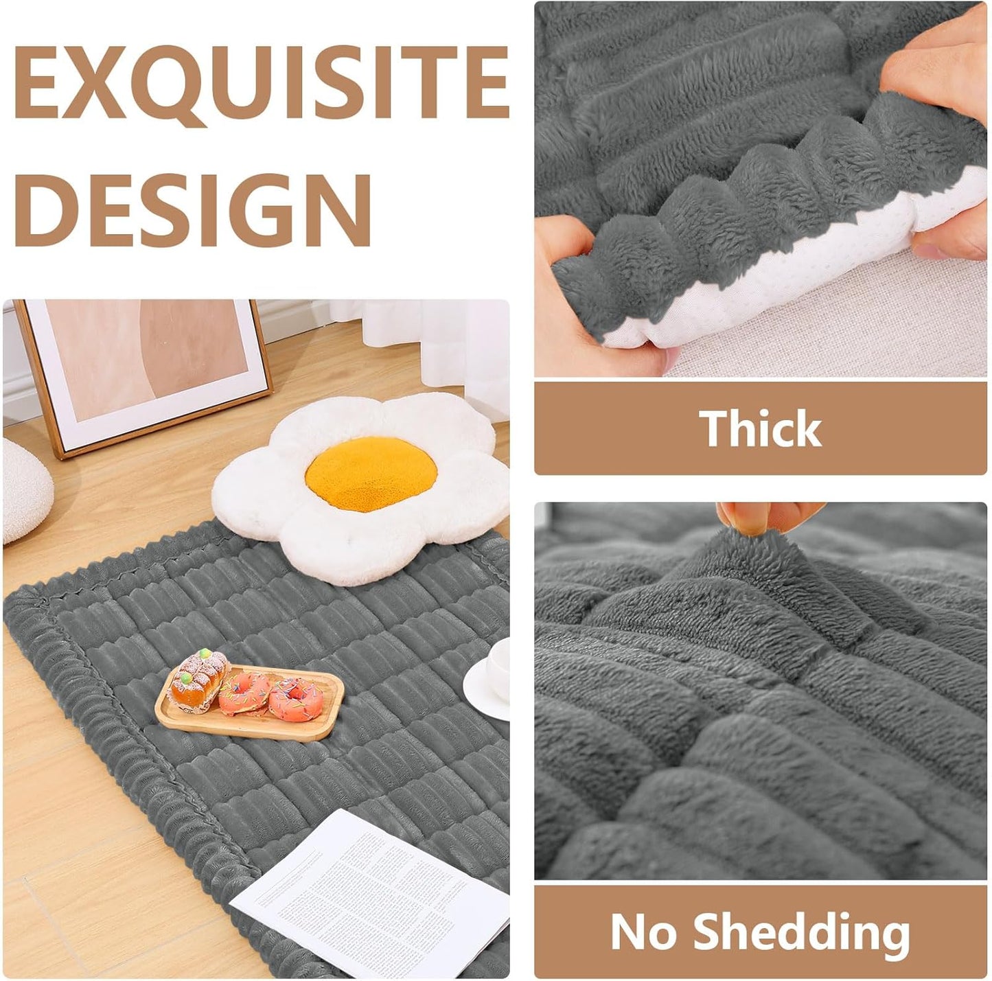 Smiry Couch Cover for Dogs Washable, Non Slip Fuzzy Pet Couch Covers for 3 Cushion Sofa Pet Friendly, Thick Soft Sofa Slipcovers Cushion Protector (Dark Grey, 27.6" x 70.9")