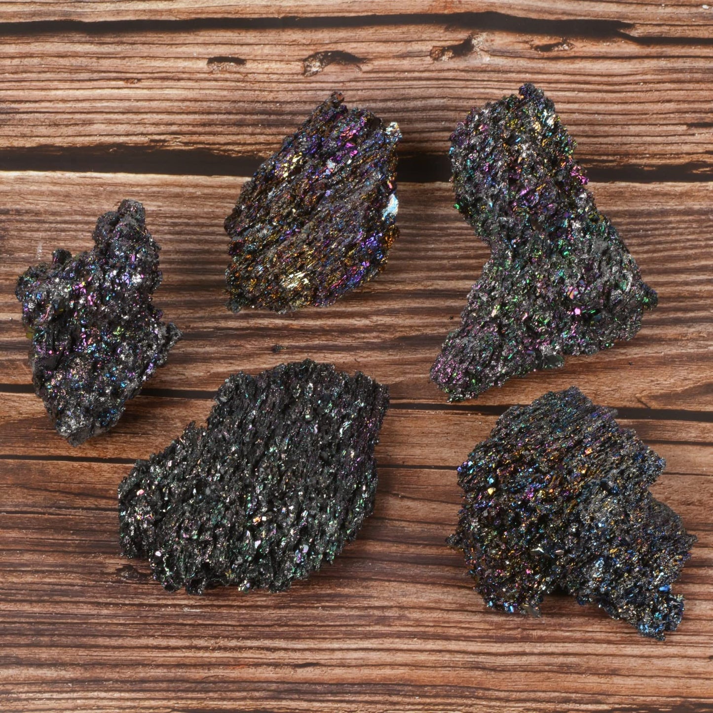 Justinstones 1pc Rainbow Carborundum Silicon Carbide Mineral Crystal Specimen Healing Reiki Healing Stone