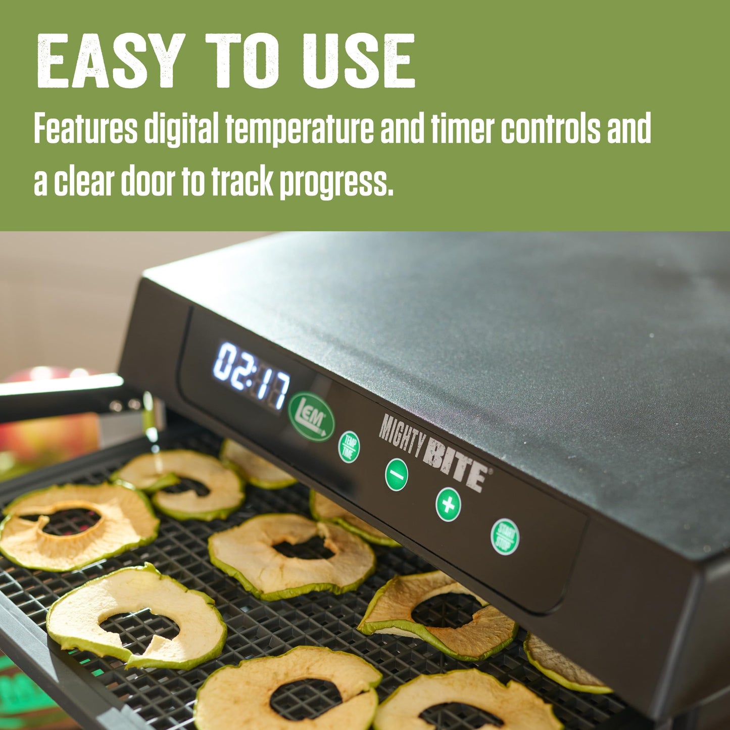Lem Products Mightybite 10-Tray Dehydrator, Food Dehydrator For Beef Jerky, Meat, Vegetables, And Fruits, Includes Dryer Machine