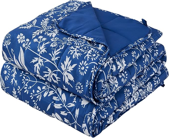 yescool Weighted Blanket for Adults (20 lbs, 48" x 72", Indigo) Cooling Heavy Blanket for Sleeping Perfect for 140-160 lbs, Twin Size Breathable Blanket with Premium Glass Bead, Machine Washable