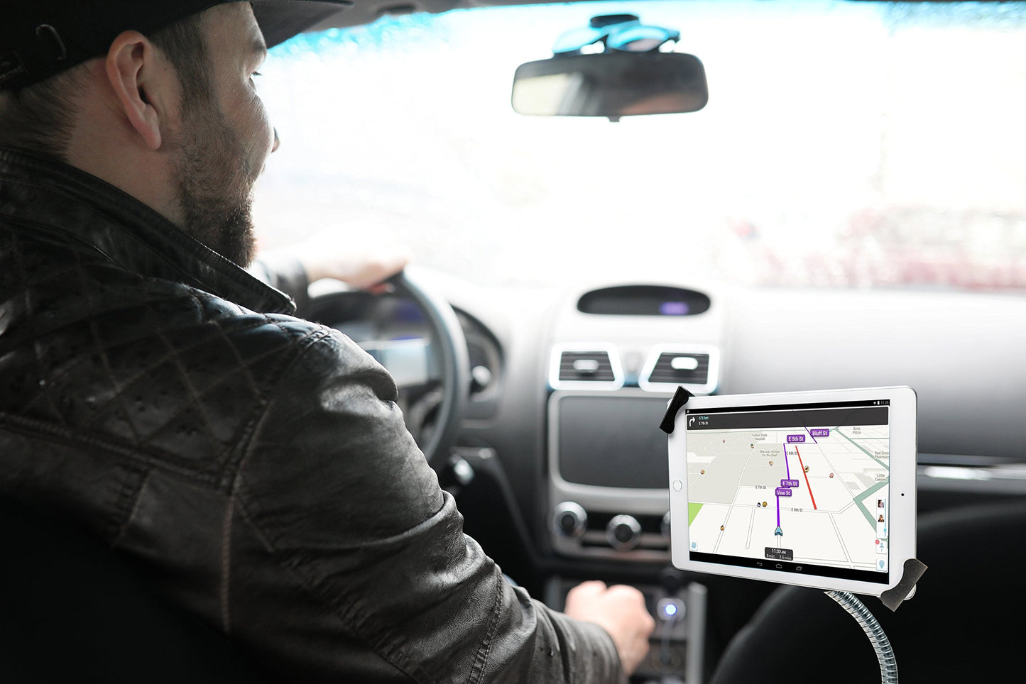 Cta Digital: Anti-Theft Tablet Holder, Gooseneck, No-Drill, Seat Rail Mount For Apple Ipad 10.2-Inch (7Th Gen.)/Mini 5/Air 3/12.