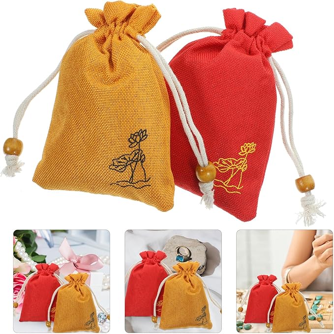 2Pcs Lavender Dried Flower Sachets Cotton Linen Fragrant Supplies for Closet Freshener Air Purifying Herb Bags with Pleasant Scent Random Color and Aroma Random Color
