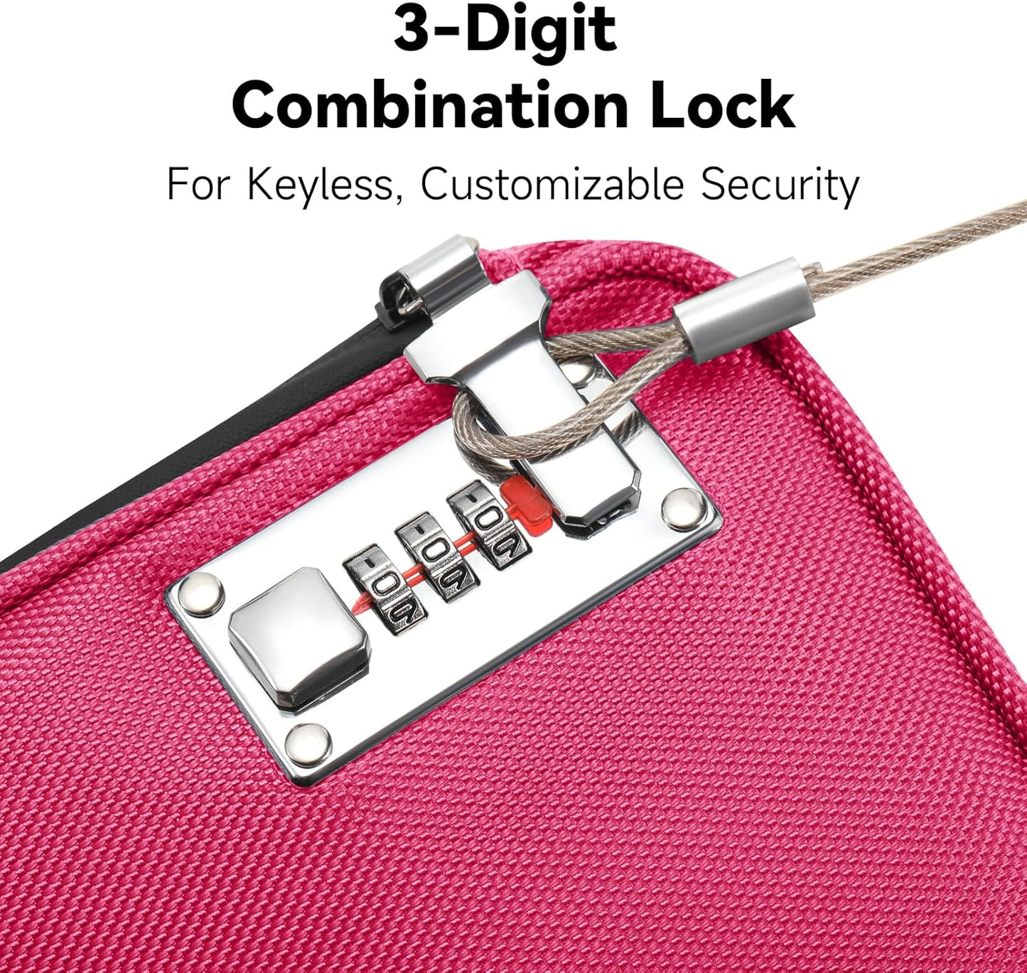 Anti-Theft Locking Beach Bag, 9x7.5-inch Portable Beach Safe for Securing Your Valuables and Phone – Rose Red