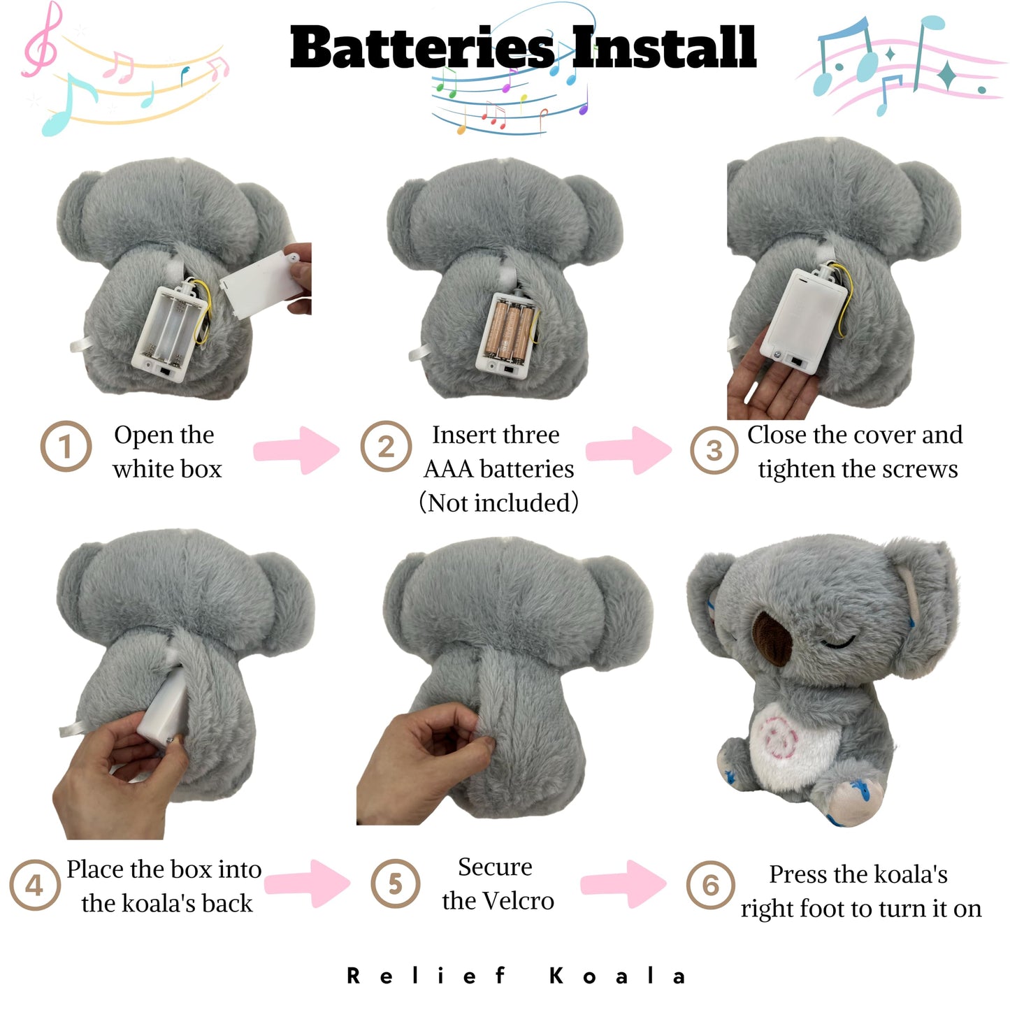 JULIDREAM Anxiety Relief Koala, Breathing Teddy Bear with Calming Music, Lights, Sleeping Otter Plush, Soothing Koala for Adults & Kids, Stress Relief Stuffed Animal (3-Level Adjustable Volume)