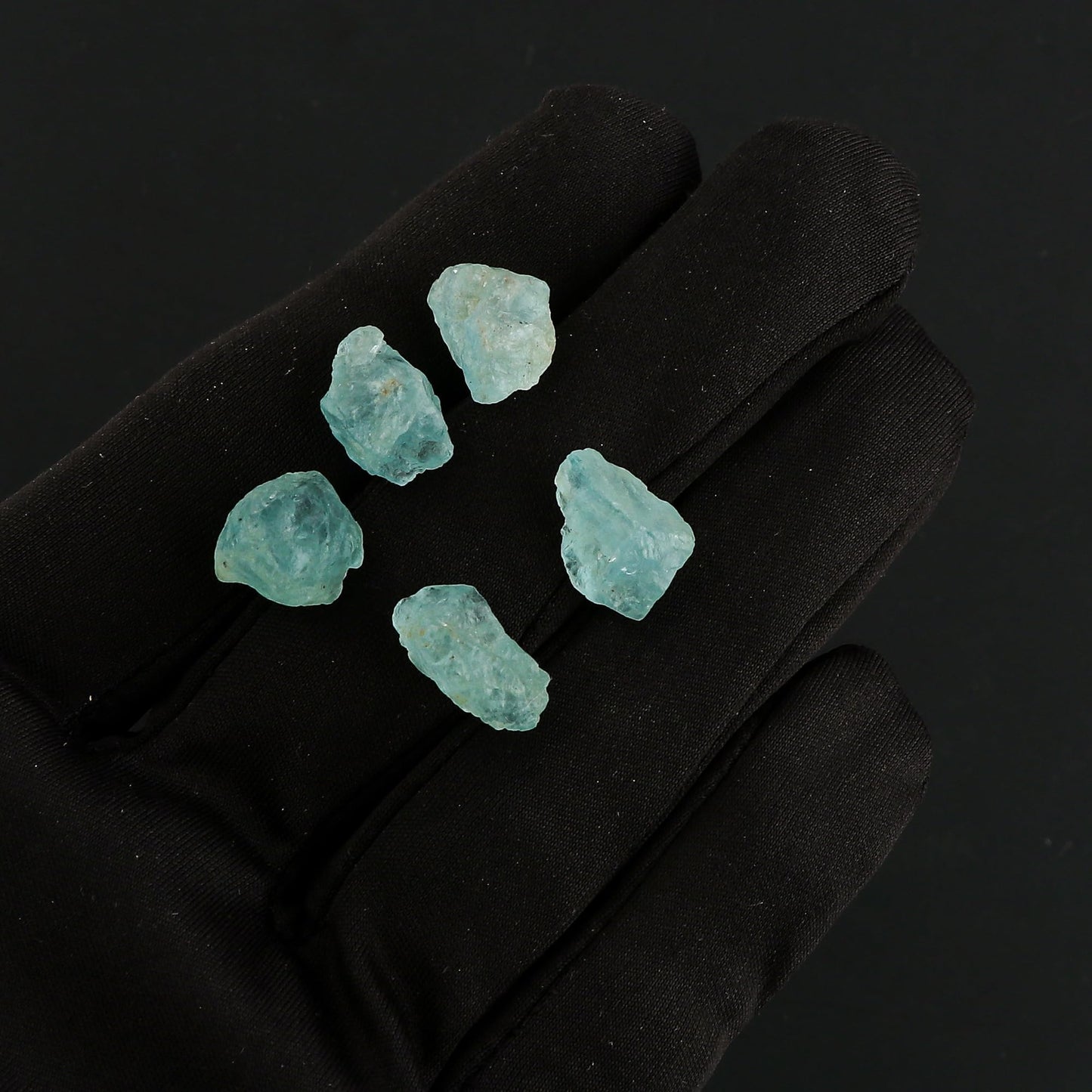 CRYSTALIS Wholesale 5pcs Natural Sea Aquamarine, Loose Gemstone Bulk Rough Jewelry Making Supply, Chakra & Healing Raw Stones, Wire Wrapping, DIY, Gem Collection