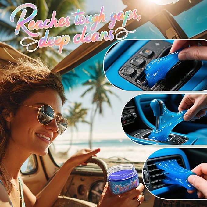 ASFSKY Car Cleaning Gel (Fruit Aroma) Cleaning Putty Universal Dust Cleaning Car Interior Cleaner Keyboard Dust Remover Car Slime Gifts for Men Women Girl Christmas Stocking Stuffers（4 Pack）