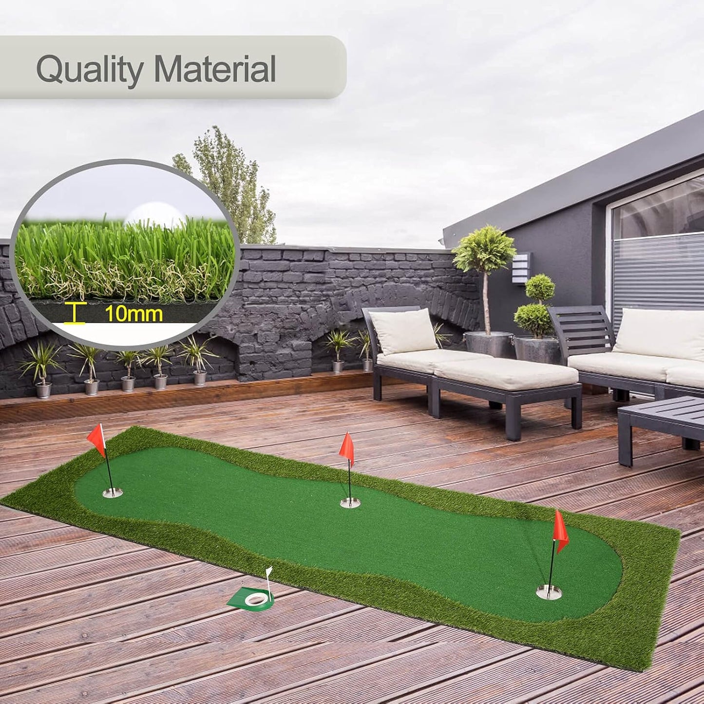 Golf Putting Green, Practice Putting Green Mat, Large Professional Golfing Training Mat for Indoor Outdoor…