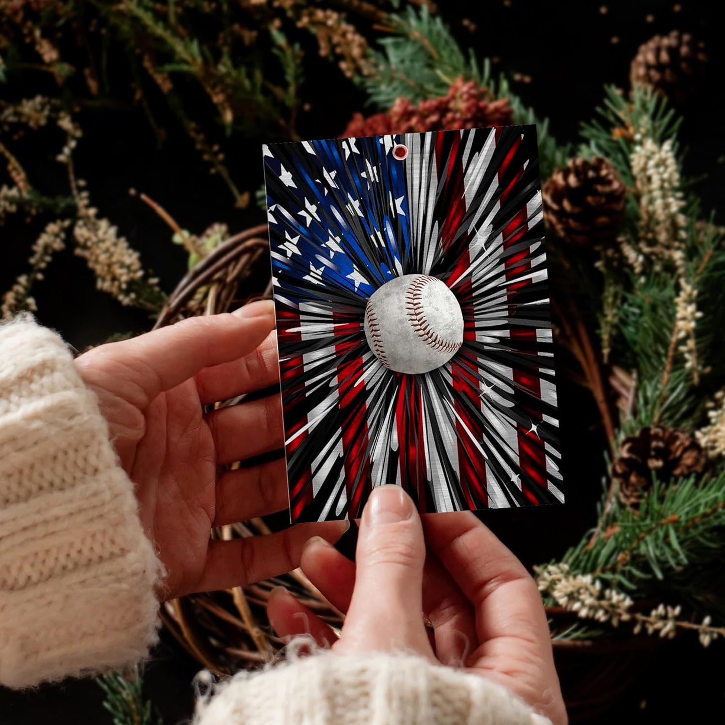 FLAGWIX Baseball Gifts for Men, Women, Christmas Ornaments 2025 - Christmas, Softball Gifts for Men, Women, Sport, Baseball Team - Christmas Decorations Acrylic Ornaments
