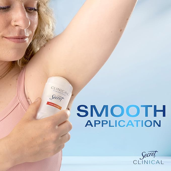Secret Clinical Strength Antiperspirant Deodorant for Women, Stress Response, 3X Stress Protection, 72hr Sweat & Odor Protection, PH Balancing Minerals, Soft Solid, 1.6 oz