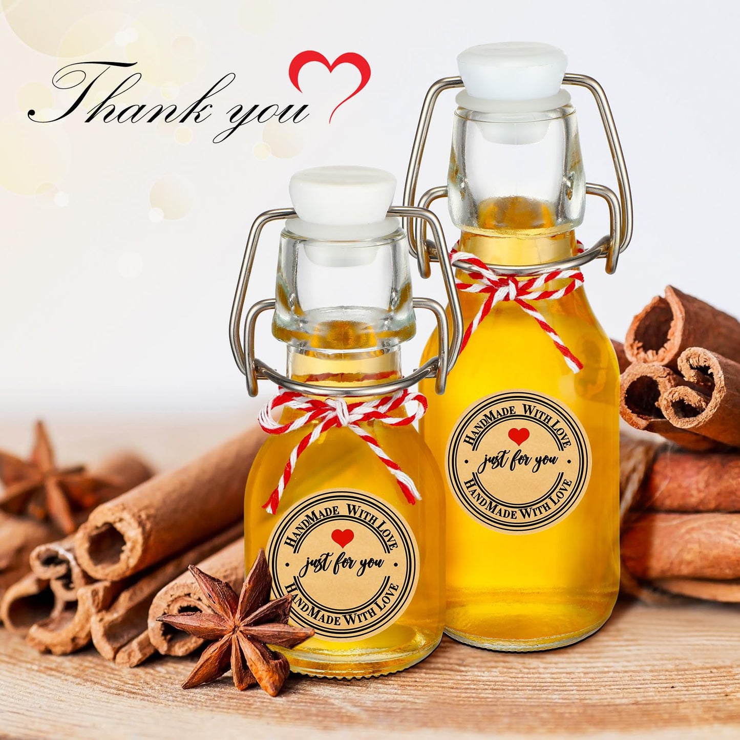 FoldTier 48 Pcs Mini Flip Top Glass Bottle Flip Top for Homemade Vanilla Limoncello Extract Bottles with Caps Stickers for Holiday DIY Crafts Wedding Baby Shower Favors(2 oz)