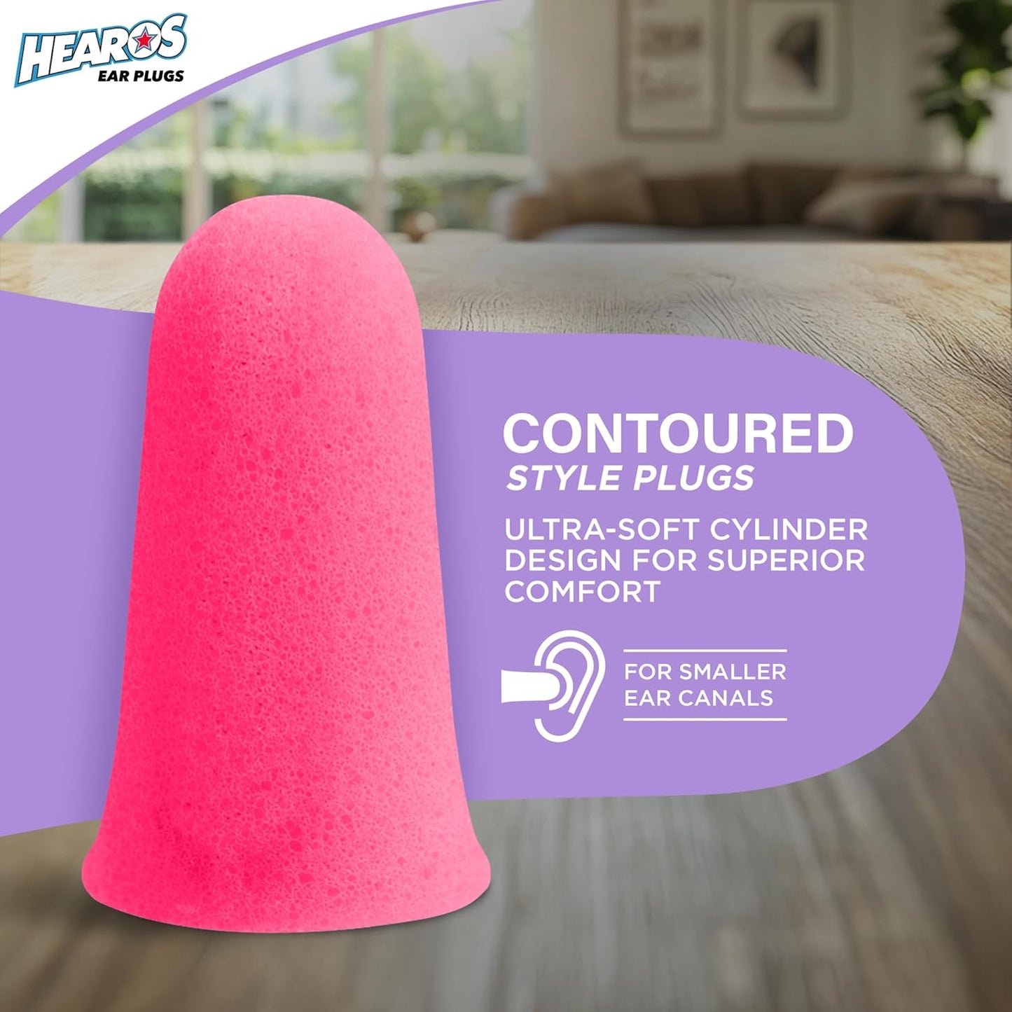Hearos Sleep Pretty Tonight Foam Ear Plugs, Hearing Protection, 32 NRR, 12 Pair,Purple,5803
