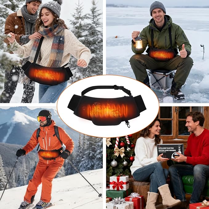 Hand Warmers Rechargeable with 10000mAh Power Bank Heated Electric Hand Warmer Pouch,3 Level Adjustable Temperature for Women, Men, Kids, Hunting, Camping & Gifts